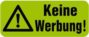 PVC-Aufkleber - KEINE WERBUNG - 302083/1 - Gr. ca. 48 x 20 mm