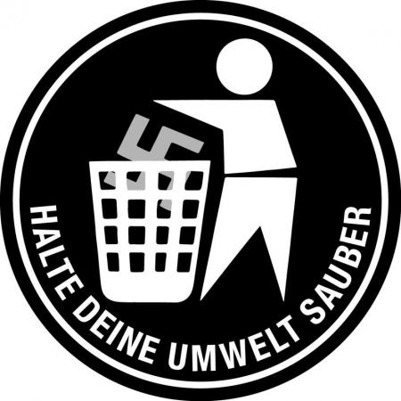 PVC Aufkleber Applikation - GEGEN NAZIS - HALTE DEINE UMWELT SAUBER - 303062 - Gr. ca. 9 cm