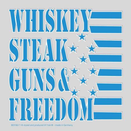 PVC-Aufkleber - Whisky Steak Guns & Freedom - Gr. 9 x 9cm - 303182/1