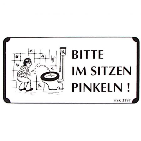 PVC Aufkleber - Bitte im Sitzen pinkeln - 303197 - Gr. ca. 15 x 7,5 cm