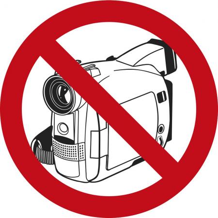PVC-Aufkleber - Fotografieren und Filmen verboten - Gr. ca. 9 cm - 307398/1