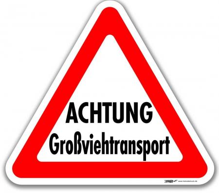 PVC-Aufkleber - Achtung Großviehtransport - 307443 - Gr. ca. 32 x 28 cm