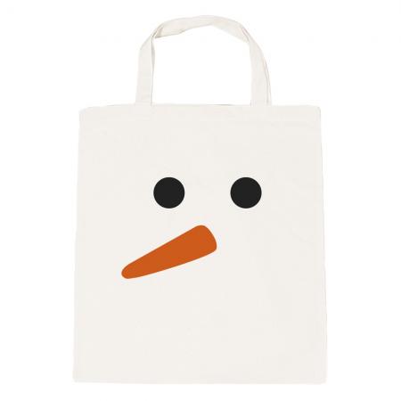 Baumwolltasche Weihnachten Schneemann 30756 weiß