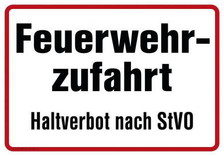 Schild - Feuerwehrzufahrt Halteverbot nach STVO - 307757/1 - Gr. ca. 50 x 35cm,
