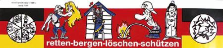 Schild mit Saugnapf - retten bergen löschen - 307771 - Gr. ca. 26,5 x 8,5 cm - Feuerwehr