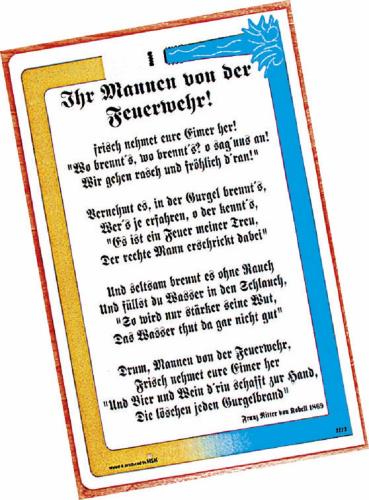 Schild - Ihr Mannen von der Feuerwehr - 307772 - Gr. ca. 25,5 x 41 cm