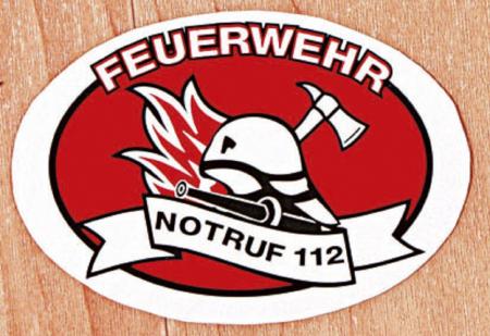 Aufkleber - FEUERWEHR NOTRUF 112 - Gr. ca. 10 x 12cm - 307788