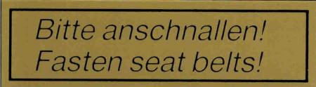 Hinweisschild - Bitte anschnallen -  308001 - Gr. 9cm x 2,5cm