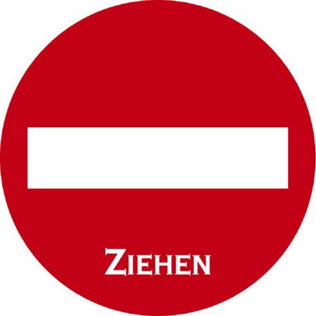 PVC-Aufkleber - Ziehen - Durchmesser 70 mm - 308012/1 rot