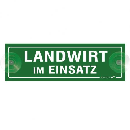Schild mit Saugnäpfen - Landwirt im Einsatz - Gr. 22 x 6cm - 308037/4