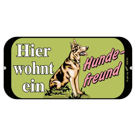 Türschild - Hier wohnt ein Hundefreund - Gr. ca. 14,5 x 7,5 cm - 308181