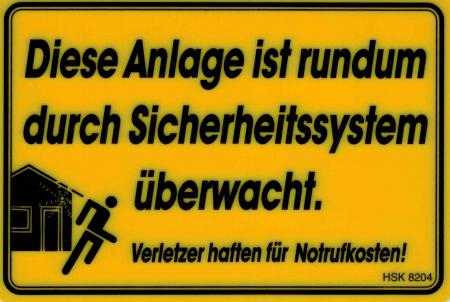 Hinweis- Schild - DIESE ANLAGE IST... - Gr. 17,5x12 cm - 308204