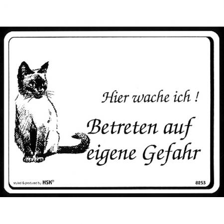 Hinweisschild - Katze - Hier wache ich... - Gr. ca. 20 x 15 cm - 308253