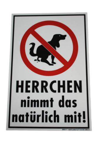 Schild - Hund Herrchen nimmt das natürlich mit  308261/1 Gr. 29,5 x 19,5 cm