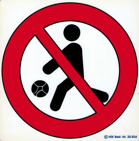 Hinweis- Schild - Fußball spielen verboten - Gr. 20 X 20 cm - 308334