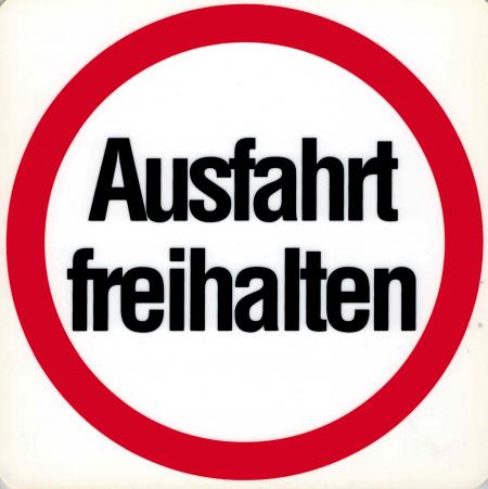 Schild - Ausfahrt freihalten - Gr. 20 X 20 cm - 308356 - Verkehr Parken
