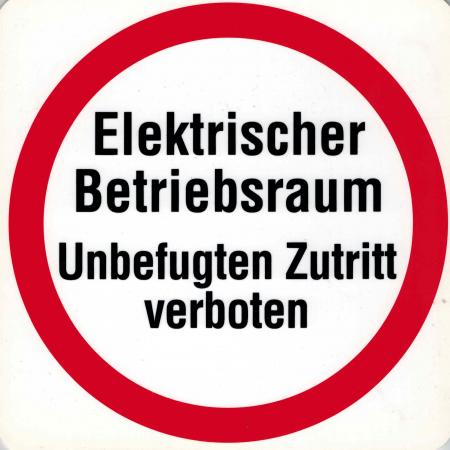 Schild - Elektrischer Betriebsraum.. - Gr. 20 x 20 cm - 308358 - Firma Betrieb