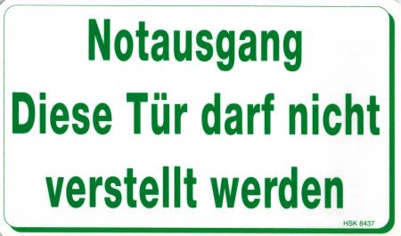 Hinweisschild - Notausgang... - Gr. 25x15 cm - 308437