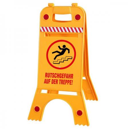 Warnaufsteller Dachaufsteller - Rutschgefahr auf der Treppe - Gr. ca. 28 x 64 cm – 308541/3 beidseitige Beschriftung