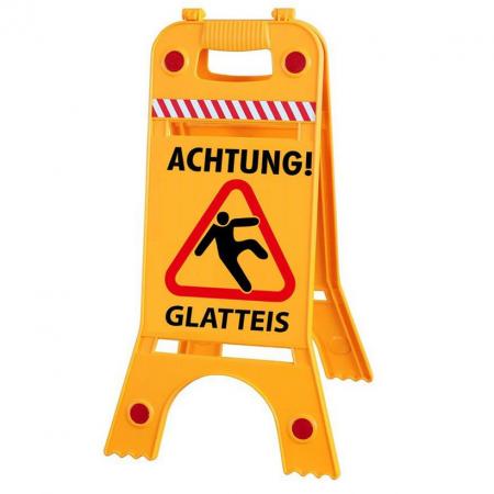 Warnaufsteller Dachaufsteller - Achtung Glatteis - Gr. ca. 28 x 64cm - 308551-4 beidseitige Beschriftung