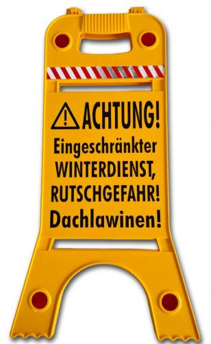 Warnaufsteller Dachaufsteller - Achtung! Eingeschränkter Winterdienst... - Gr. ca. 28 x 64cm - 308552-4 beidseitige Beschriftung