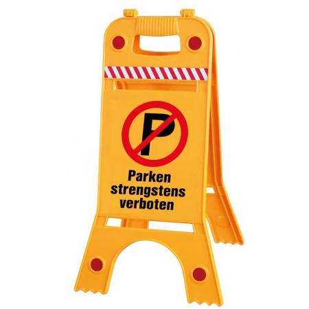 Warnaufsteller Dachaufsteller - (P) Parken strengstens verboten - Gr. ca. 28 x 64cm - 308553-6 beidseitige Beschriftung