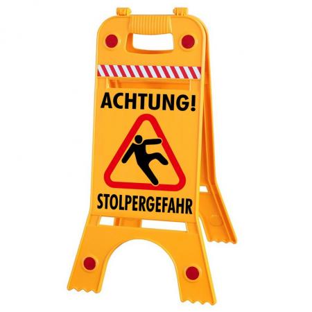 Warnaufsteller Dachaufsteller - ACHTUNG! Stolpergefahr - Gr. ca. 28 x 64cm - 308555-7 beidseitige Beschriftung