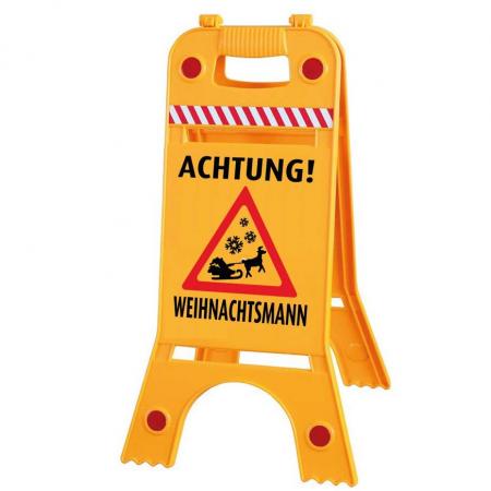 Warnaufsteller Dachaufsteller - Achtung Weihnachtsmann - Gr. ca. 28 x 64cm - 308556-2 beidseitige Beschriftung