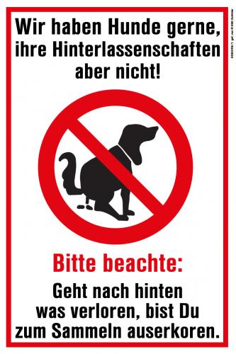Hinweisschild Schild Hundeschild - (Hundeklo) Bitte beachten...- 308598/1 Gr. ca. 30 x 20 cm