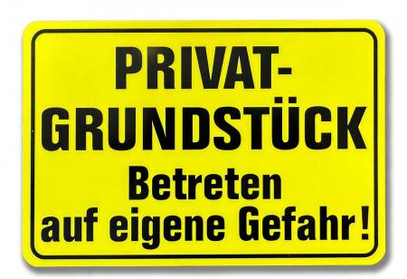 PST-Schild - Privatgrundstück Betreten auf eigene Gefahr - Gr. ca. 30 x 20 cm - 308718-1