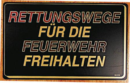 Hinweisschild - RETTUNGSWEGE ... FREIHALTEN - Gr. ca. 40 x 25 cm - 308720