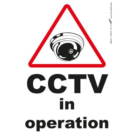 Hinweisschild - CCTV in operation - Gr. ca. 185 x 285 mm - 308819/1