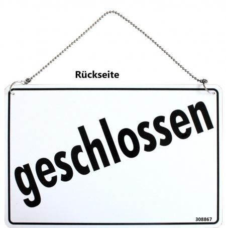 Wendeschild mit Kette - GEÖFFNET GESCHLOSSEN - Gr. ca. 30 x 20 cm - 308867