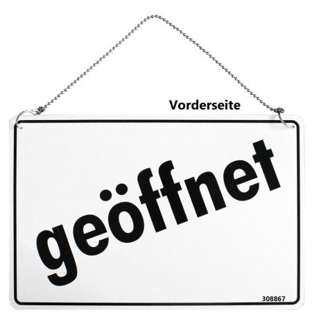 Wendeschild mit Kette - GEÖFFNET GESCHLOSSEN - Gr. ca. 30 x 20 cm - 308867