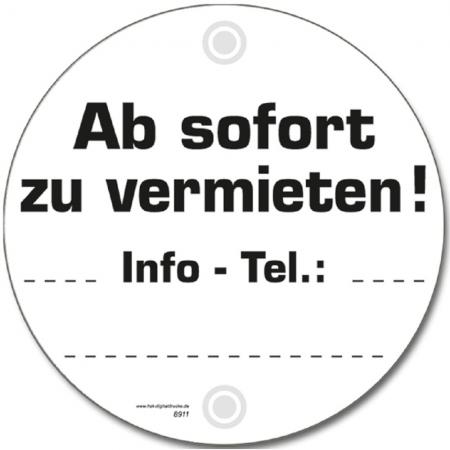 Hinweisschild - Ab sofort zu vermieten - Gr. ca. 40 cm - 308911