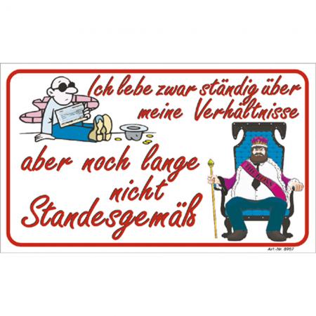 Spaßschild - Ich lebe zwar ständig... - 309016 - Gr. ca. 25 x 15 cm