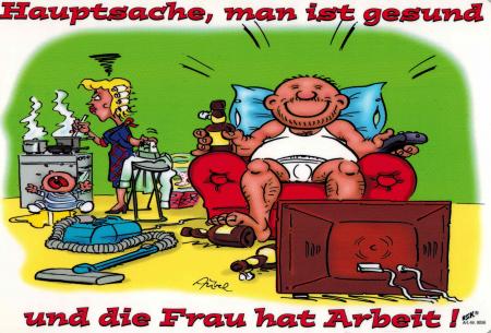 Witziges Schild - Hauptsache man ist gesund...- Gr. 30 x 20 cm - 309056 - Frau Mann