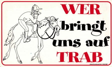 Schild - Wer bringt uns auf Trab - Gr. 25 x 15 cm - 309087