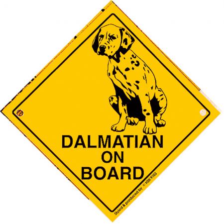 Schild mit Saugnäpfen - DALMATIAN ON BOARD - 309103 - Gr. ca. 15 x 15 cm