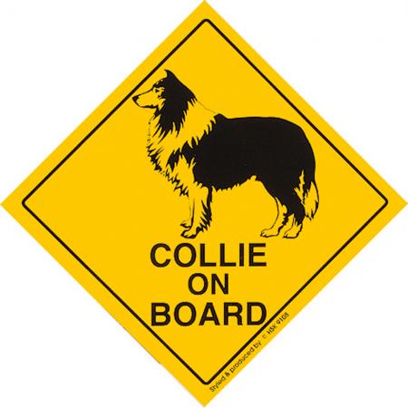 Schild mit Saugnäpfen - COLLIE ON BOARD - 309108 - Gr. ca. 15 x 15 cm