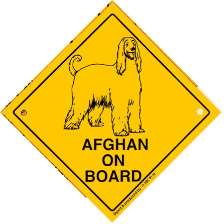 Schild mit Saugnäpfen - AFGHAN ON BOARD - 309110 - Gr. ca. 15 x 15 cm