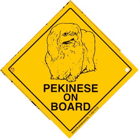 Schild mit Saugnäpfen - PEKINESE ON BOARD - 309113 - Gr. ca. 15 x 15 cm