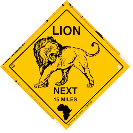 Schild mit Saugnäpfen - LION next 15 Miles - 309125 - Gr. ca. 15 x 15 cm