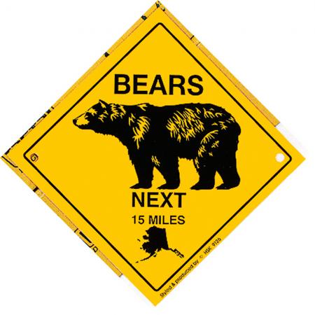 Schild mit Saugnäpfen - BEARS next 15 Miles - 309134 - Gr. ca. 15 x 15 cm