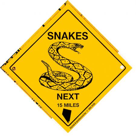 Schild mit Saugnäpfen - SNAKES next 15 Miles - 309135 - Gr. ca. 15 x 15 cm