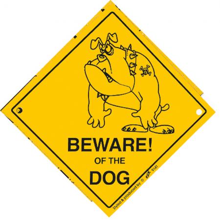 Schild mit Saugnäpfen - BEWARE OF THE DOG - 309141 - Gr. ca. 15 x 15 cm