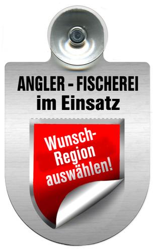 Einsatzschild Windschutzscheibe incl. Saugnapf - Angler Fischerei im Einsatz - 309373