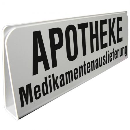Klemmschild fuer Sonnenblende Auto - Apotheke Medikamentenauslieferung - 309513 Gr. ca. 29,5cm x 10cm x 2,5cm