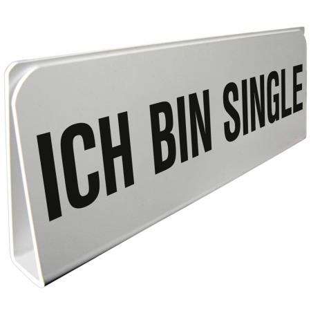 Klemmschild fuer Sonnenblende Auto - Ich bin Single - 309518 Gr. ca. 29,5cm x 10cm x 2,5cm