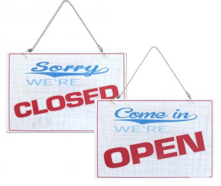 Hinweisschild incl. Kette - CLOSED - OPEN - Gr. ca. 30 x 20 cm - 309607